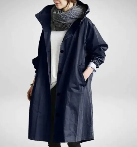 Korean Loose Fit Solid Color British Trench Coat