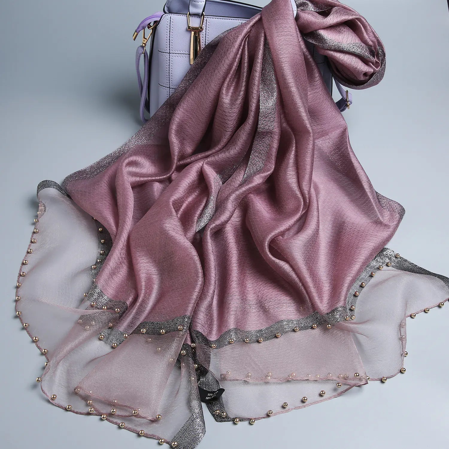 Elegant Silk-Like Scarf for Women - Versatile Long Shawl Wrap