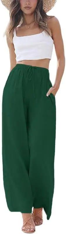 Women's Cotton-Linen Wide-Leg Pants
