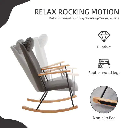 Comfort Black Rocking Chair for Nursery & Living Room