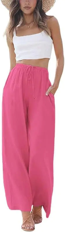 Women's Cotton-Linen Wide-Leg Pants