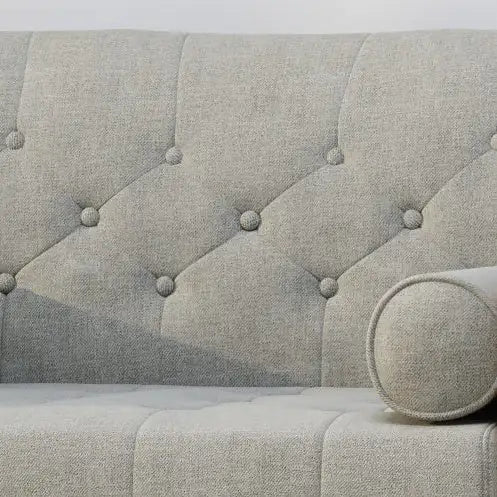 Elegant Beige Club Chair - Luxurious Fabric Finish