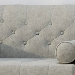 Elegant Beige Club Chair - Luxurious Fabric Finish