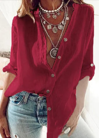 Soft V-Neck Cardigan - Comfy Cotton Blend, Long Sleeves