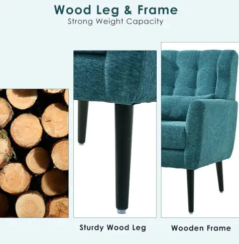 Teal Modern Upholstered Armchair – Chenille Comfort Chair