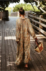 Spring Bohemian Oversized Long Dress - Flowy, Vibrant Style