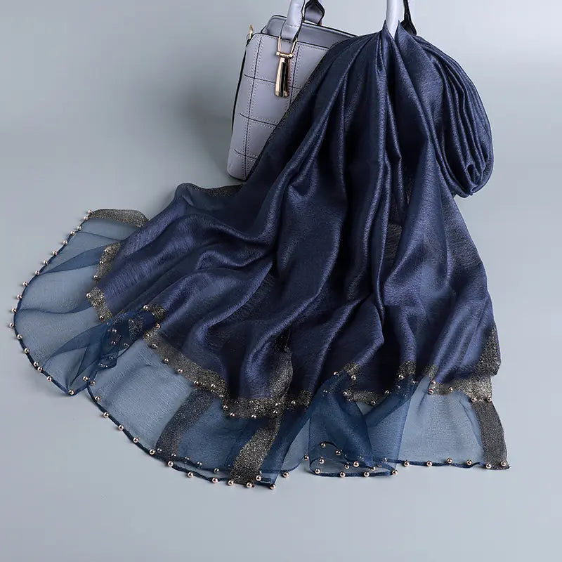 Elegant Silk-Like Scarf for Women - Versatile Long Shawl Wrap