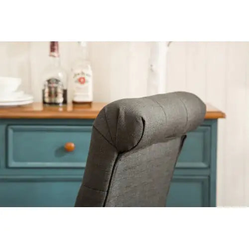 Charcoal Tufted Solid Wood Parsons Dining Chair, Set of 2