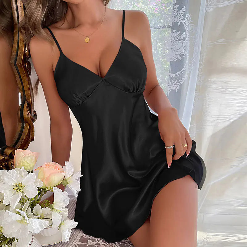 Chic Backless Ice Silk Nightdress