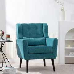 Teal Modern Upholstered Armchair – Chenille Comfort Chair