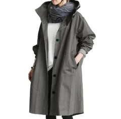 Korean Loose Fit Solid Color British Trench Coat