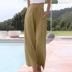 Women's Cotton-Linen Wide-Leg Pants