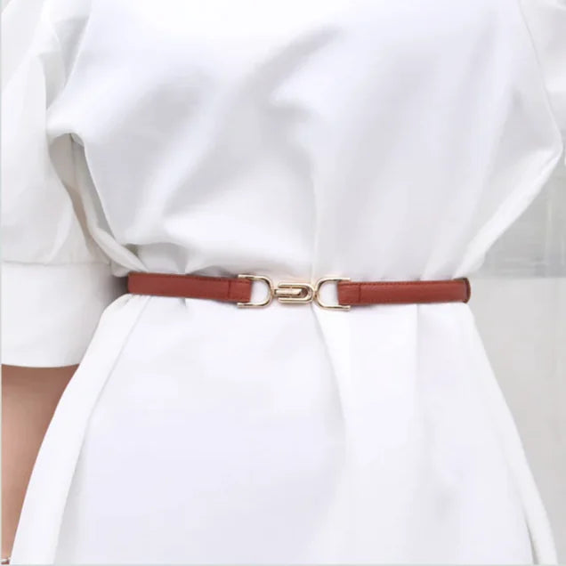 Elegant Adjustable Leather Dress Belt