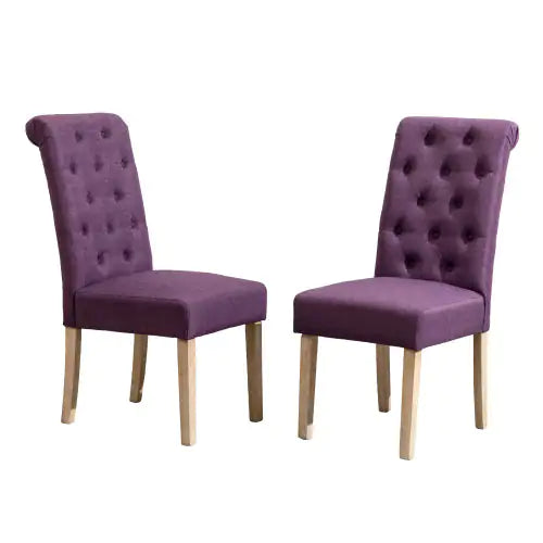 Elegant Purple Tufted Parsons Dining Chairs - Set of 2