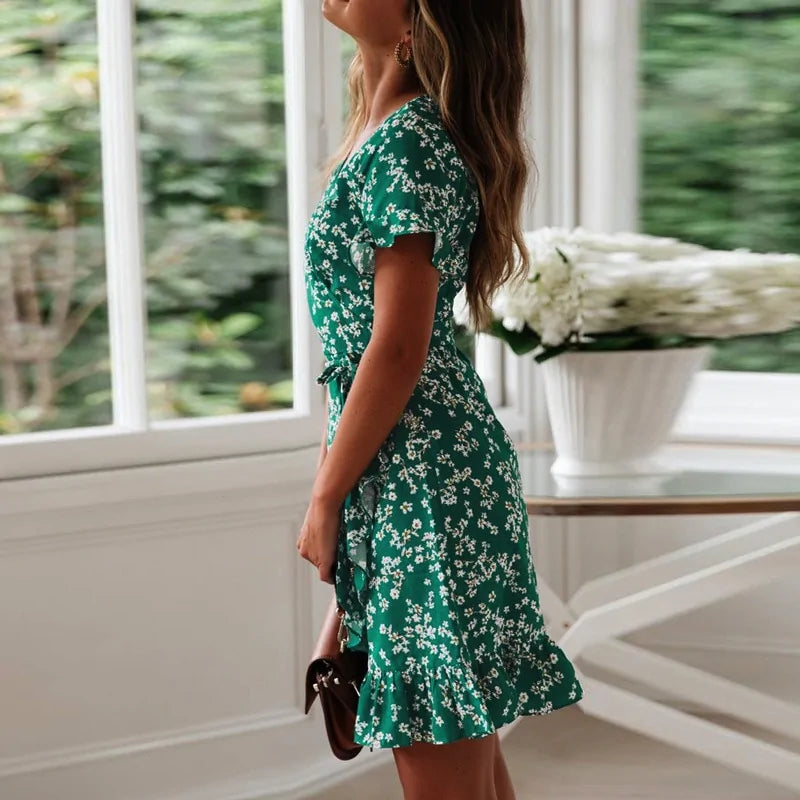 Floral Print Boho Beach Dress - Effortless Summer Chic