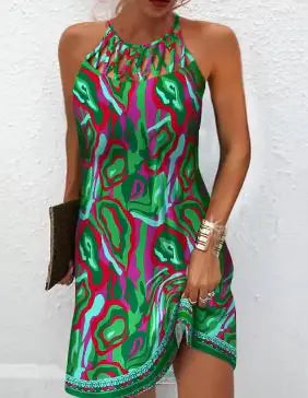 Chic Bohemian Sleeveless Hollow Dress - Multiple Colors