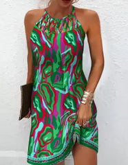 Chic Bohemian Sleeveless Hollow Dress - Multiple Colors
