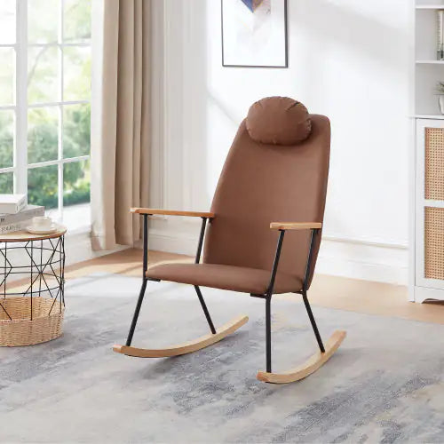 Elegant Brown Rocking Chair: Comfort for Living Spaces