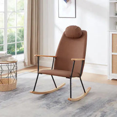 Elegant Brown Rocking Chair: Comfort for Living Spaces