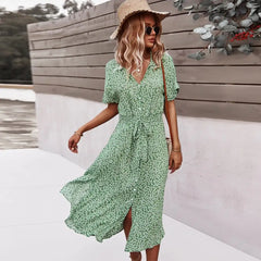 Chic Midi Dress with Button Detail - Anne Collection
