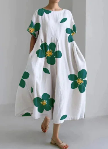 Elegant Cotton-Feel Casual Dress for Women