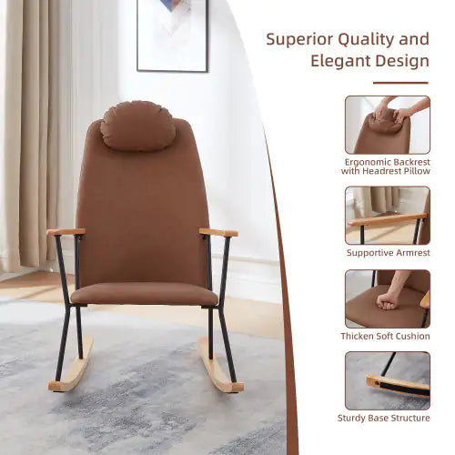 Elegant Brown Rocking Chair: Comfort for Living Spaces