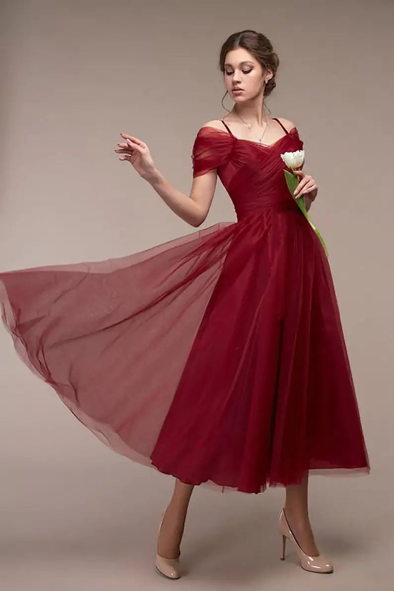 Chic Women's Sexy Off-Neck Mesh Dress in Vibrant Colors