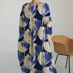 Elegant Cotton-Feel Casual Dress for Women