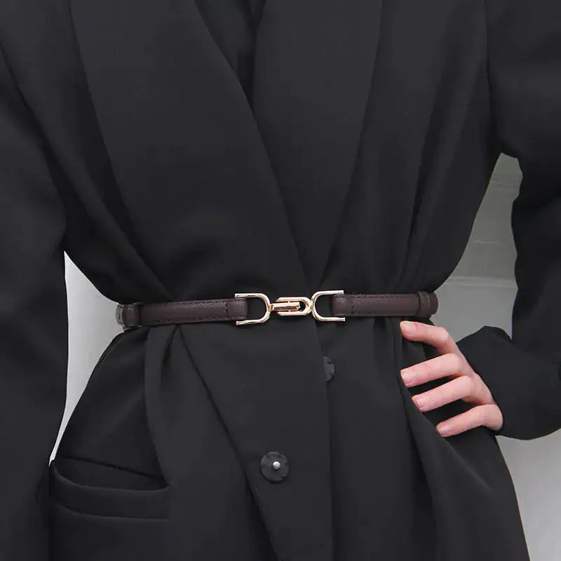Elegant Adjustable Leather Dress Belt