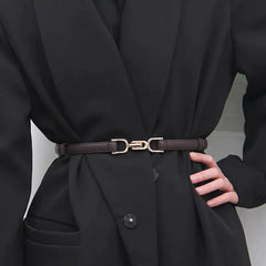Elegant Adjustable Leather Dress Belt