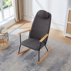 Comfort Black Rocking Chair for Nursery & Living Room