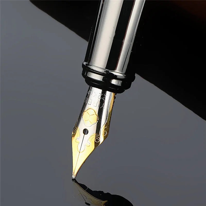 Elegant Silver-Plated Fountain Pen | 0.5mm Fine Nib