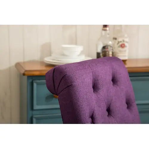 Elegant Purple Tufted Parsons Dining Chairs - Set of 2