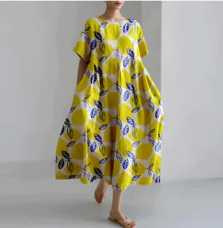 Elegant Cotton-Feel Casual Dress for Women