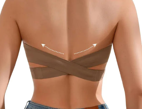 Elegant Strapless Cross Bra for Women - Wire-Free Design