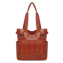 Chic Soft Leather Tote - Large Capacity, Versatile Design