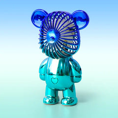 USB Mini Cartoon Bear Handheld Fan - Lightweight & Portable