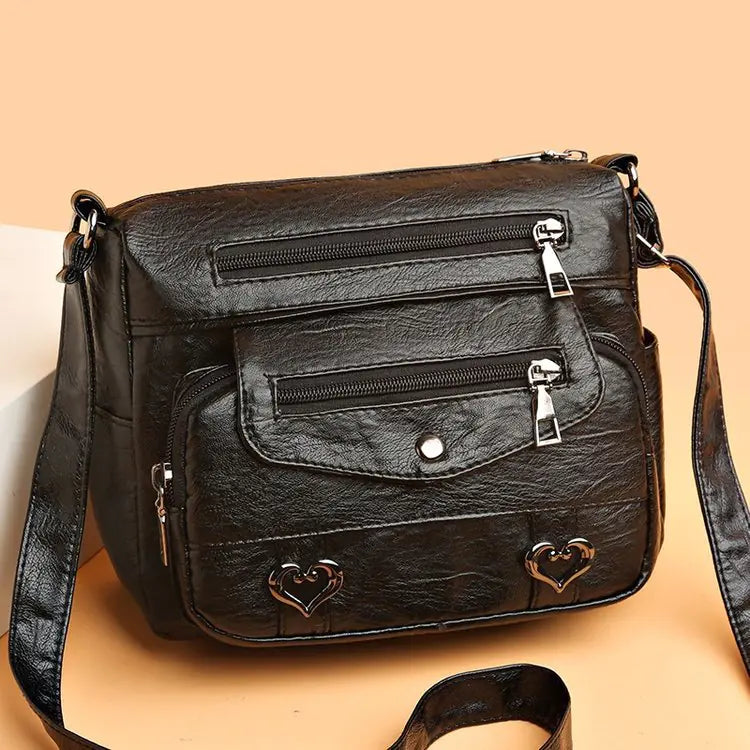 Chic Vintage PU Leather Shoulder Bag for Women