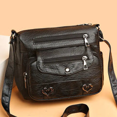 Chic Vintage PU Leather Shoulder Bag for Women
