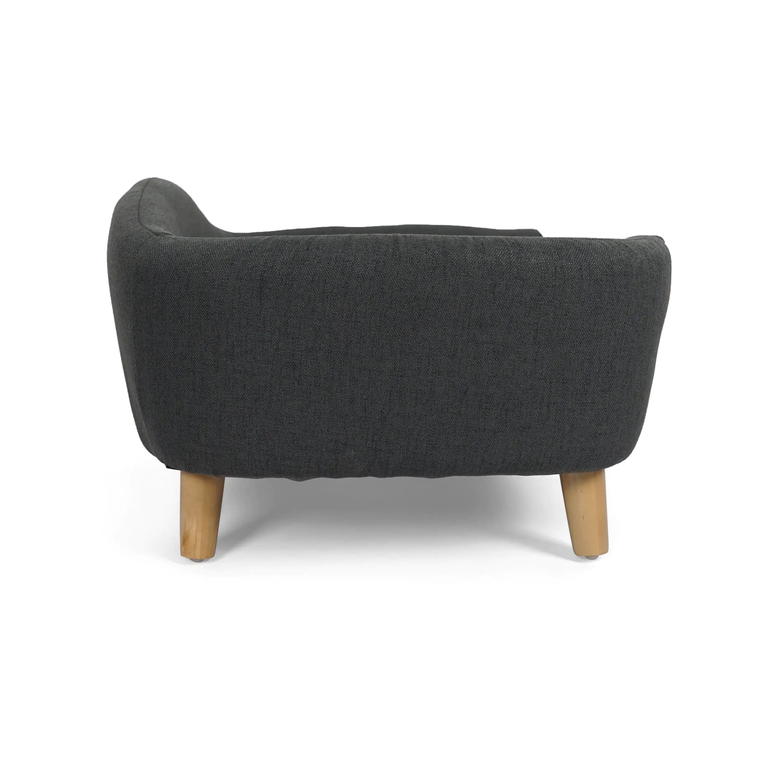 Luxurious Mid-Century Modern Dog Bed in Dark Gray