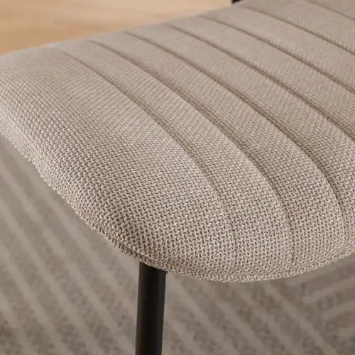 Modern Retro Linen Dining Chairs Set of 2 - Bentwood Back & Metal Legs