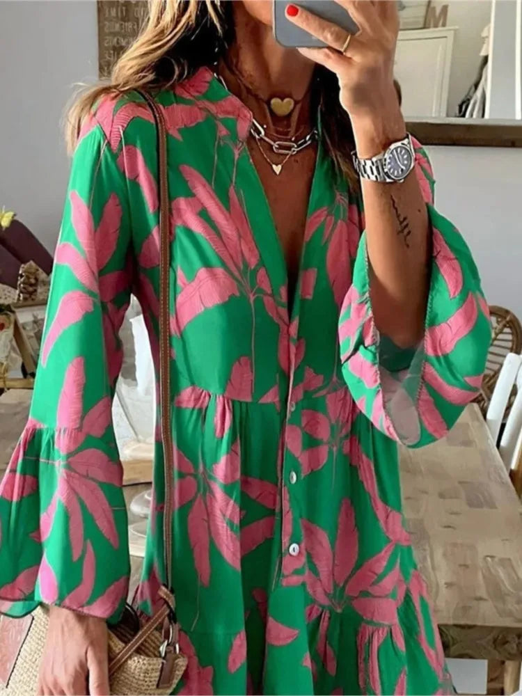 Boho Vacation Shirt Dress - Summer & Travel Ready