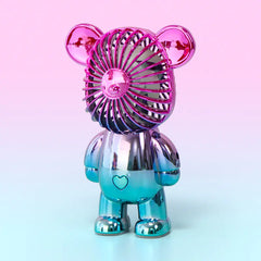 USB Mini Cartoon Bear Handheld Fan - Lightweight & Portable