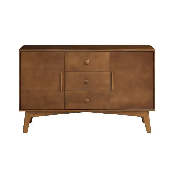 Medieval Modern Walnut Buffet Cabinet with Lockers