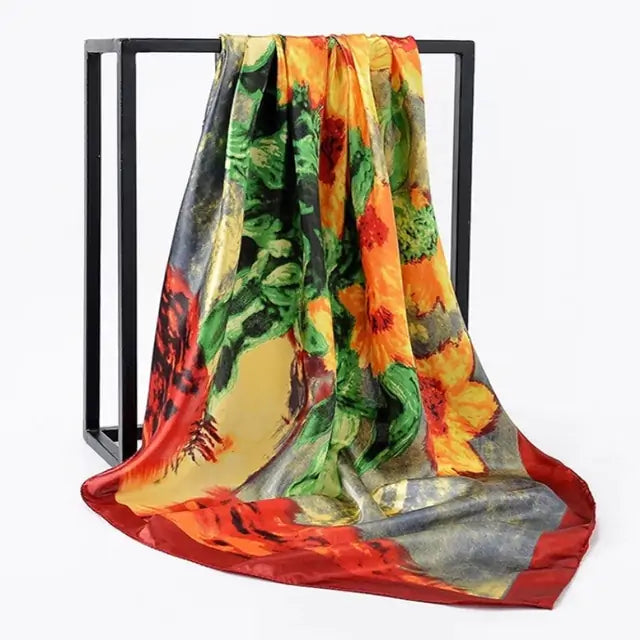 Elegant Women's Silk Scarf - Luxurious & Versatile