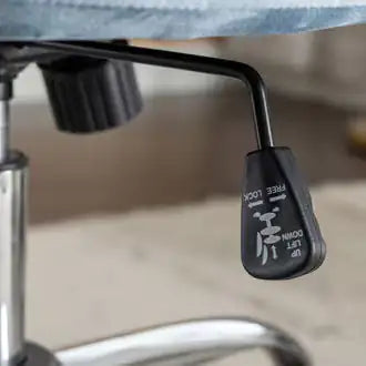 Office Desk Chair with Adjustable Height & Casters - Blue Velvet