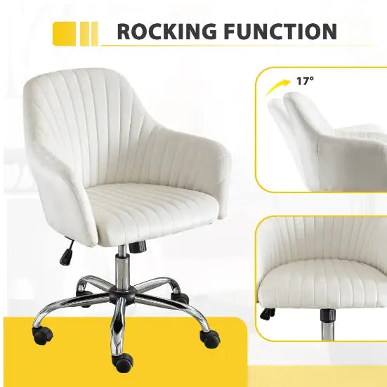 Velvet Home Office Desk Chair - Light Beige