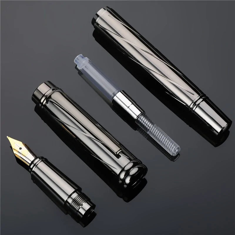Elegant Silver-Plated Fountain Pen | 0.5mm Fine Nib