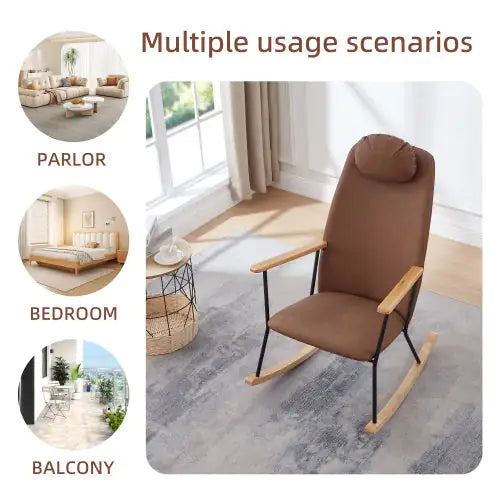 Elegant Brown Rocking Chair: Comfort for Living Spaces