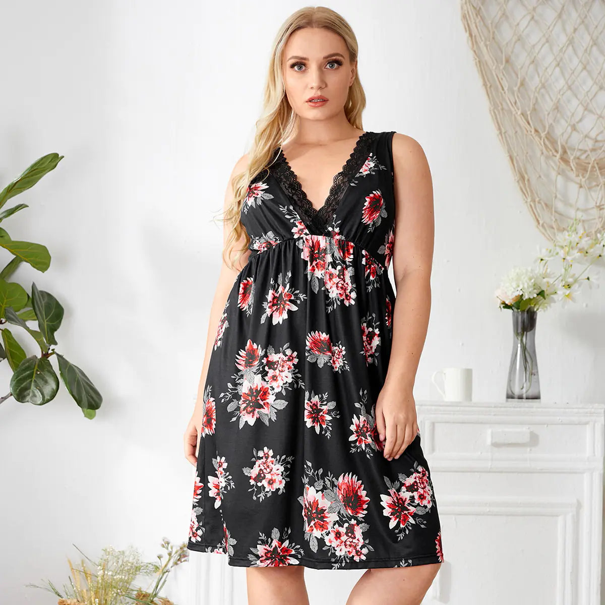 Chic Printed Sling Nightdress for Women – Comfy & Stylish